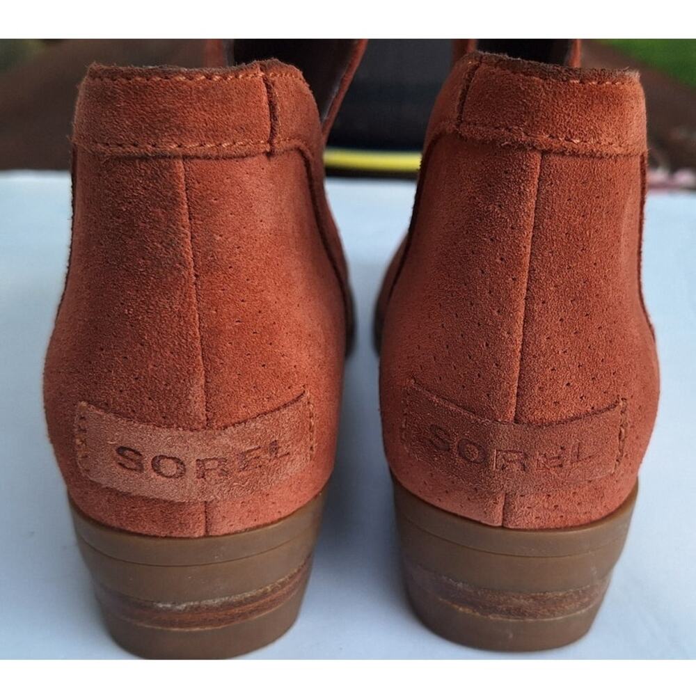 Sorel Women's Lolla Cutout Suede Bootie Burnt Orange Rust Waterproof Size 6.5 - Picture 7 of 11